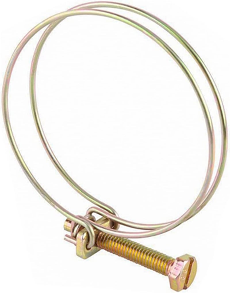 NGe 3.5inch Double Wire Hose Clamp Adjustable Steel Wire Tube Pipe Clip with Screws Bolts Locking(12Pcs 90mm) - Image 1